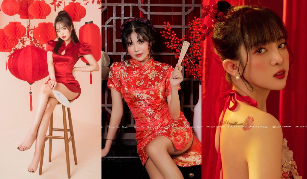 Nhân dịp năm mới, hàng loạt nữ streamer xinh đẹp 'cosplay lì xì' với bộ váy đỏ xinh đẹp