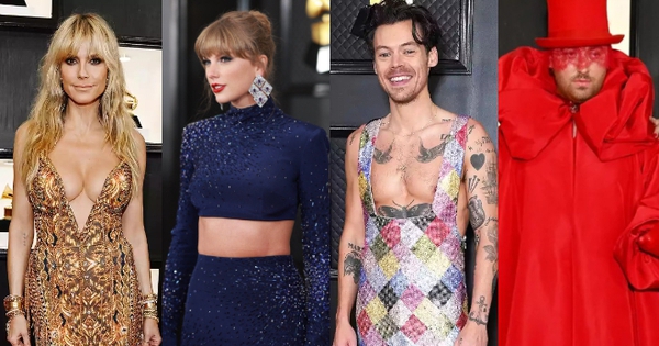 Thảm đỏ Grammy 2023: Taylor Swift khoe cơ bụng át Heidi Klum bốc lửa, ai dè Harry Styles hở bạo và Sam Smith mang cả dàn vũ công 