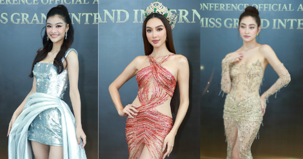 Dàn Hoa hậu Vbiz đọ nhan sắc tại họp báo Miss Grand International 2023: Thùy Tiên chiếm 