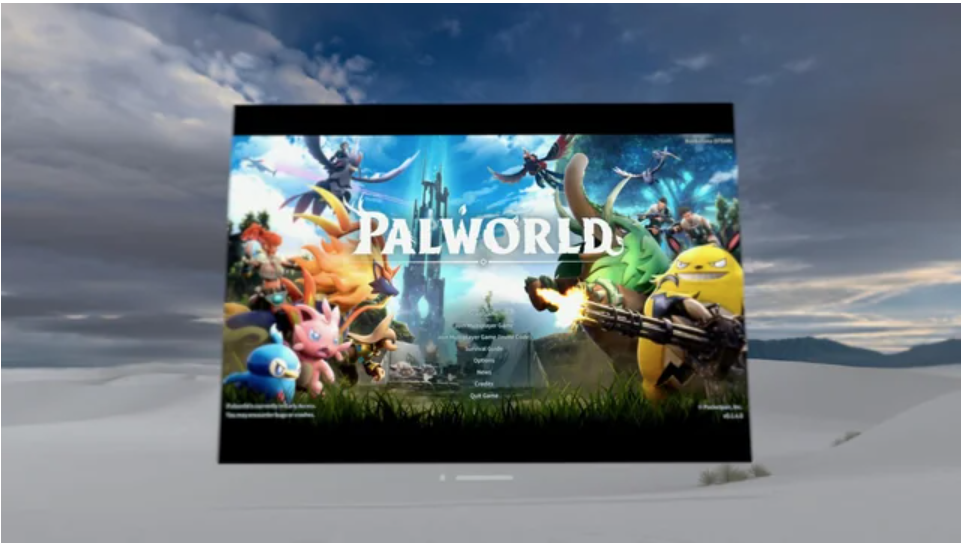 Cài đặt mới giúp game thủ chơi Palworld trên Apple Vision Pro