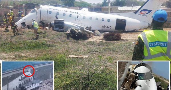 Khoảnh khắc máy bay Somalia chệch khỏi đường băng, mất kiểm soát vỡ tan tành gây hoảng loạn ngày 11⁄7