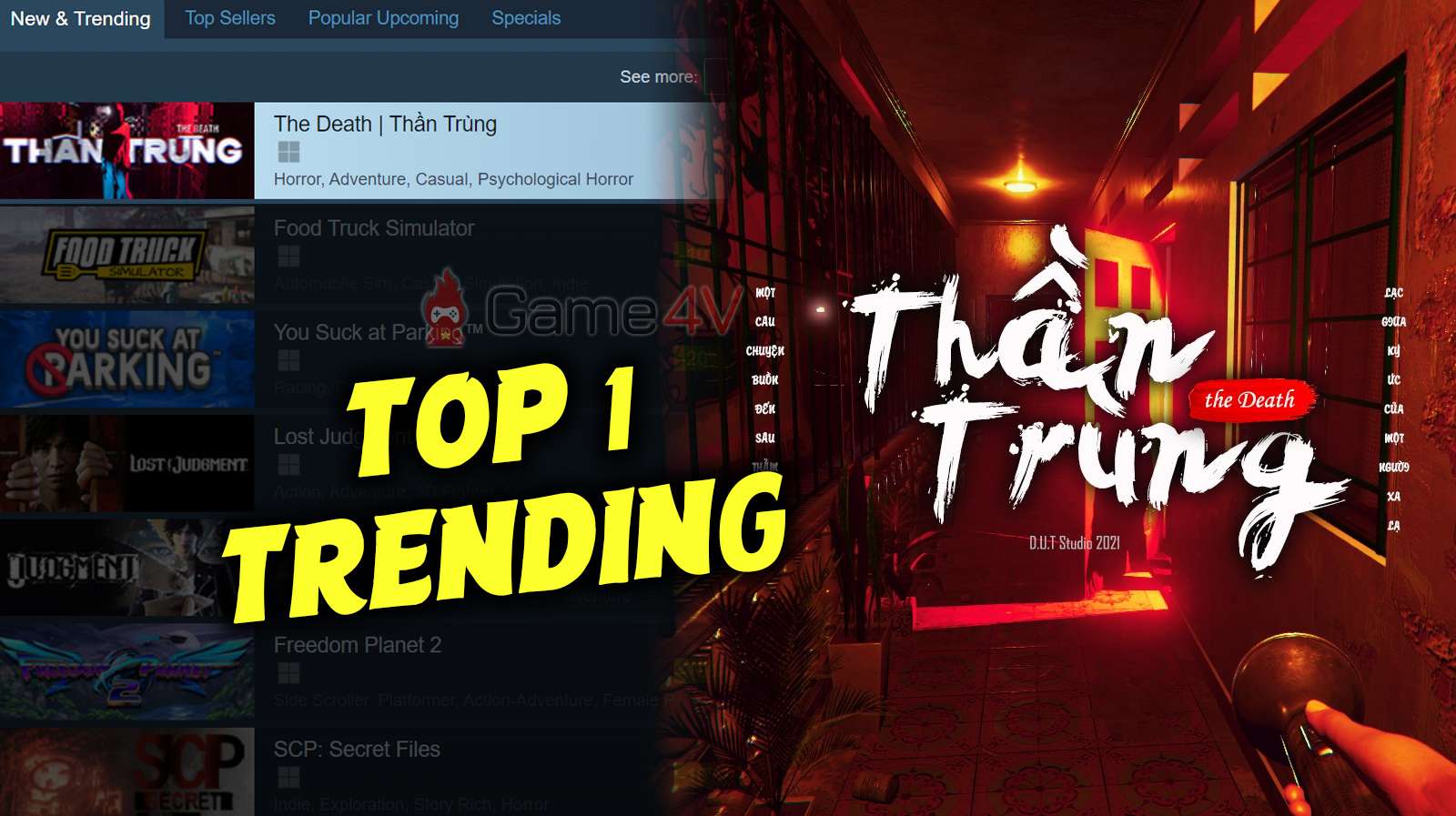 Game kinh dị thuần Việt - Thần Trùng của Dũng CT đạt top 1 Trending Steam ngay khi vừa ra mắt