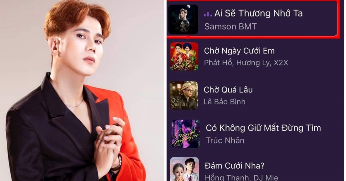 Samson BMT vượt Hương Ly, Lê Bảo Bình trên bảng xếp hạng Vpop