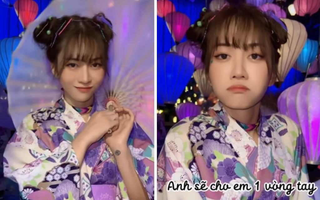 Mặc kimono quay TikTok kèm hiệu ứng âm thanh 'nhạy cảm', Lê Bống khiến fan ngượng chín mặt với phụ huynh