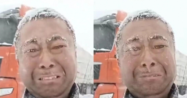 Lái xe vào vùng bão tuyết nguy hiểm, tài xế xe tải bật khóc nức nở vì bất lực, nói ra 1 điều hối hận khiến dân mạng chạnh lòng