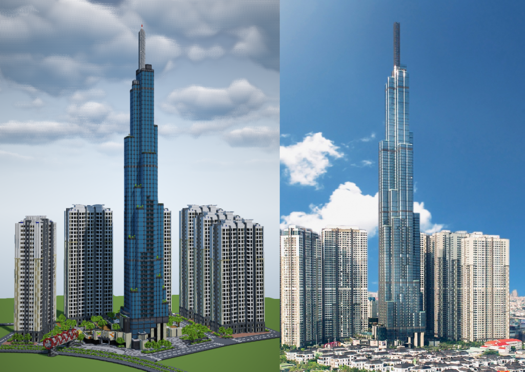 Một game thủ thành công xây dựng tòa nhà cao nhất Việt Nam trong Minecraft