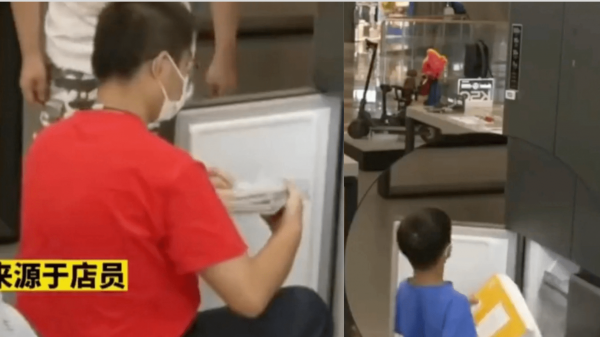 Trung Quốc: Cậu bé giấu sách vở vào tủ lạnh ở siêu thị để đỡ phải làm bài tập