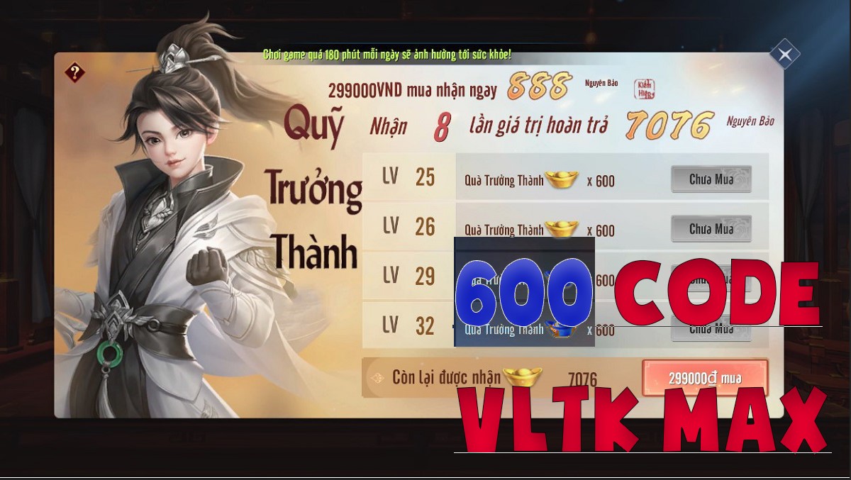 600 code VLTK MAX mới nhất Mọt Game gửi tặng game thủ