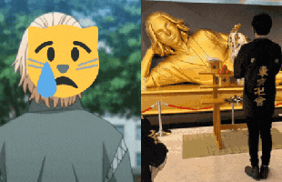 Lần đầu 1 nhân vật anime được đúc tượng vàng, thờ như thần thu hút nhiều người đến vái lạy: Báng bổ hay sáng tạo?
